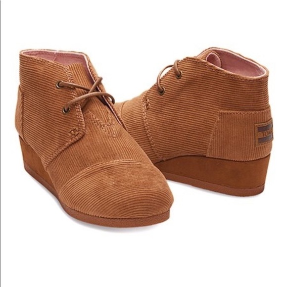 TOMS Camel Corduroy Desert Wedge - Youth - Picture 1 of 6